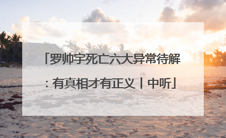 罗帅宇死亡六大异常待解：有真相才有正义丨中听